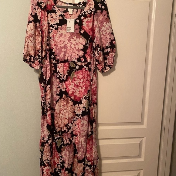 H&M Dresses & Skirts - Nwt H & M Floral Peasant Dress Medium Pink
